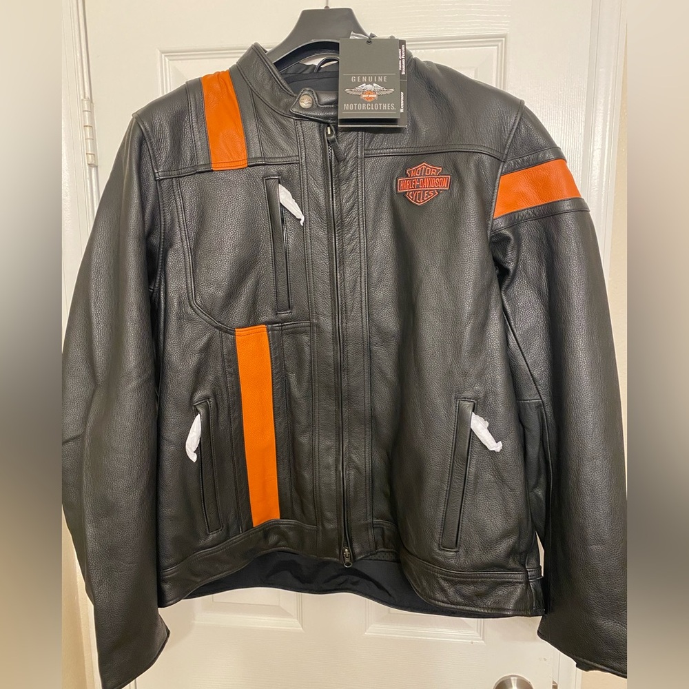 Harley-Davidson® Men's Hwy-100 Waterproof Leather Jacket, Black